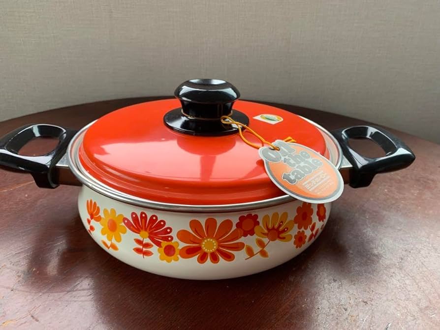 値下げしました‼︎新品未使用★レトロな花柄ミッチホーロー鍋セット 昭和レトロ ホーロー鍋 両手鍋 新品 未使用 ミッチ 花柄 昭和